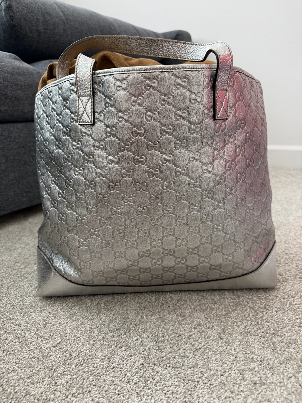 Authentic Vintage Gucci Guccissima leather tote bag.